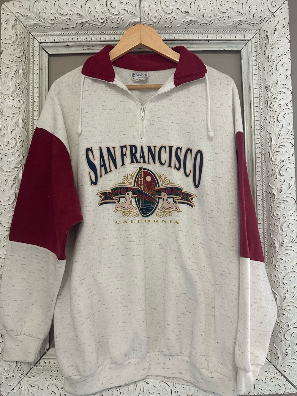 Vintage San Francisco California Pullover Quarter zip Sweatshirt